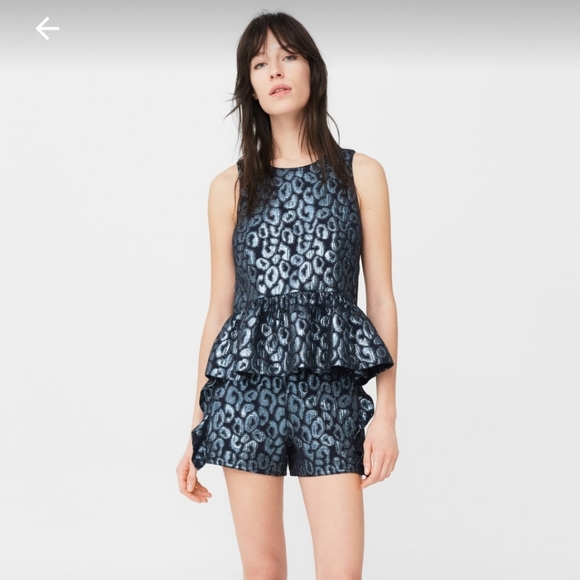 MANGO PEPLUM CUT TOP WITH RUFFLE DETAILS - Picture 4 of 4